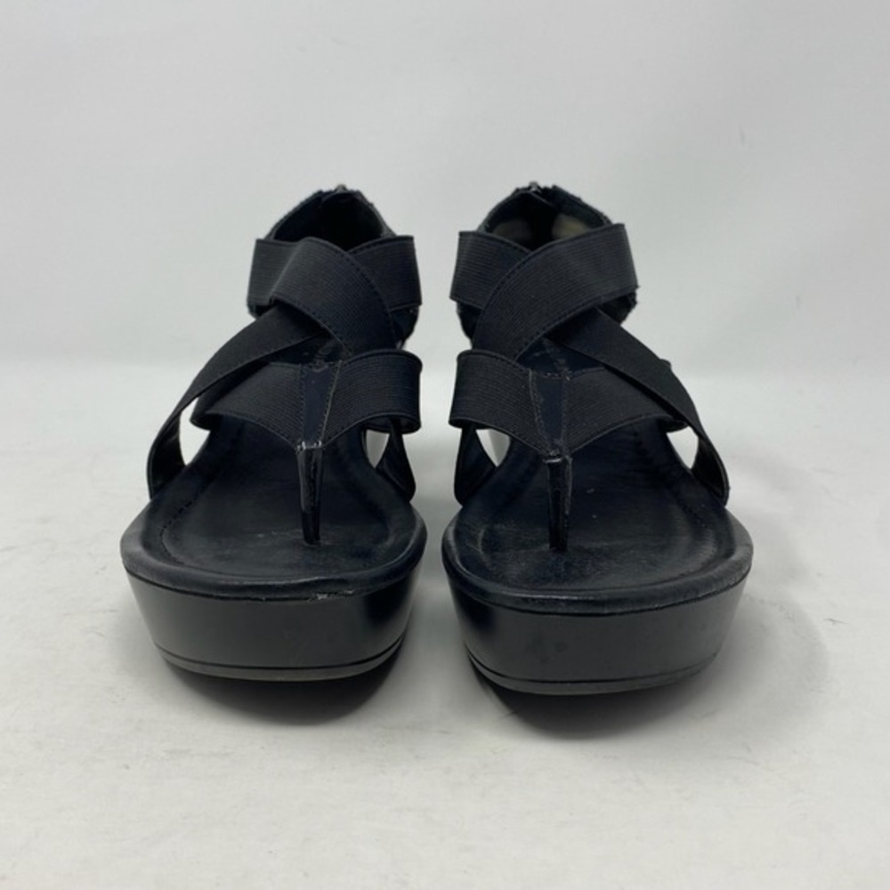 Donald J Pliner Chea-22‎ Sandals Womens 7.5M Snake Print Black Wedge 90s Strappy - Picture 6 of 16